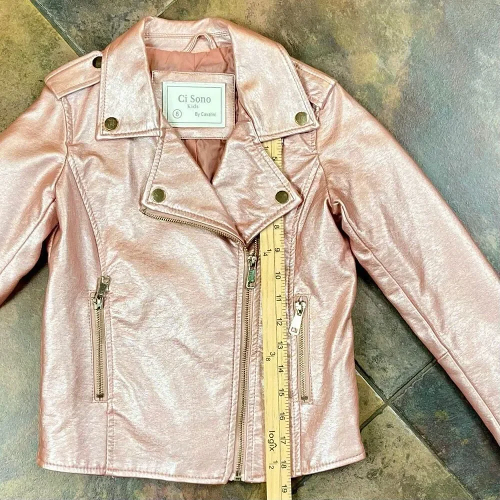 Ci Sono by Cavalini Kids Faux Leather Moto Jacket 8
